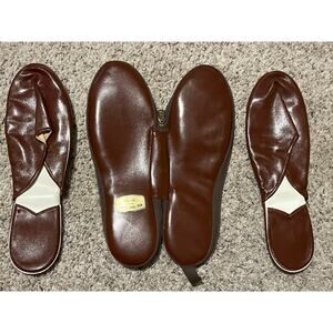 Vintage Men's Travel Slippers  in Zip Case  Size Small (8-9) Excellent Condition